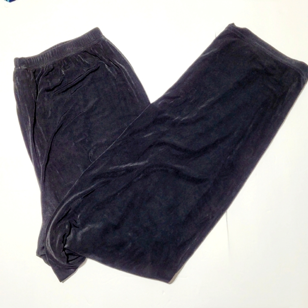 Dressbarn Women Black Silky Elastic Waist Pants (1X)